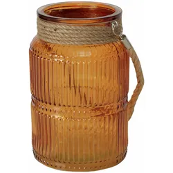Windlicht SUNIO - orange - DH 15x21 cm