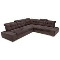 sit&more Ecksofa Pale L-Form, inklusive Kopfteilverstellung, wahlweise mit Bettfunktion braun