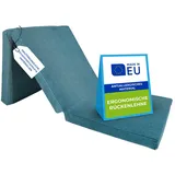 Pillows24 – Klappmatratze 195x120x15 cm mit abnehmbarem Bezug & Tragegriffen | Gästematratze klappbar | hautfreundlich | Faltbare Matratze/Faltmatratze für Gäste, Kinder oder Reisen | Türkis