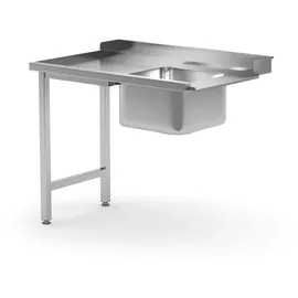 HENDI Zulauftisch für Geschirrspüler, - Silber