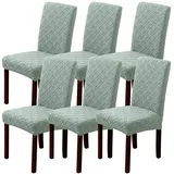 LANSHENG Stuhlhussen 6er Set, Stretch Stuhlhussen Schwingstühle, Abnehmbarer Waschbarer Stuhlbezug für Esszimmer, Küche, Hotel (6er Set, Salbei Grün)