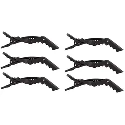 Mex pro Hair Haarklammern Gummiert Schwarz (6 Stück)