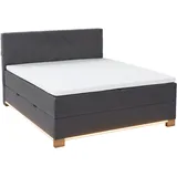 Meise Möbel meise.möbel Boxspringbett Messina 180 x 200 cm Stoff Grau Anthrazit