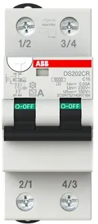 ABB DS202CR C16 A30, Fehlerstromschutzschalter, 6000 A, IP20