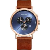 BERING Herren Chronograph braun/roségoldfarben/blau 10540-467