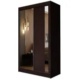 masseno Schwebetürenschrank Grazia 120 x 216 x 61 cm Wenge/Rot