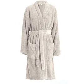 MY HOME Unisex-Bademantel MY HOME "Lillou Kimono, ideal für Sauna & Spa, Hotelbademantel, Morgenmantel" Gr. XS, beige (sand), L:110cm, Microfaser, Hausmäntel, kuschelig weicher Fleece, plüsch, für Damen und Herren, XS-3XL