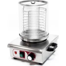 Wiltec Hot Dog Gerät 450 W aus Edelstahl, 260 x 290 x 380 mm, Wurstkocher Würstchenwärmer Hot Dog Maker Eierkocher Dämpfer