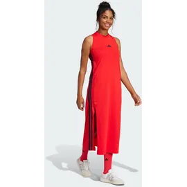 adidas Essentials 3-Streifen Racerback ärmelloses Langes Kleid Pure Ruby / Black S