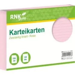 RNK Karteikarte A5 100 ST rosa 115053 liniert
