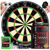 Kesser KESSER® Dartscheibe kork mit 9 Dartpfeile Professional Dartboard (98302067)