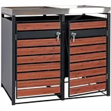 Mendler Mülltonnenverkleidung HWC-J81 125 x 132 x 80 cm anthrazit