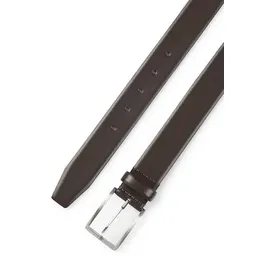HUGO BOSS BOSS Herren Erman-L Sz35 In Italien gefertigter Ledergürtel mit Logo-Gravur auf der Schließe Dunkelbraun 100