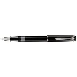 Pelikan M205, Schwarz, Edelstahl, Integriertes Befüllsystem, Harz, Kursiv nib, Edelstahl, Fettdruck