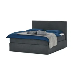Boxi Boxspringbett 160 x 200 cm Boxi Classic ¦ grau ¦ Maße (cm): B: 160 H: 125