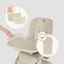 lionelo Maddie Set Hochstuhl Baby 3-in-1 mit 360° Drehfunktion, Kinderhochstuhl mit Liegefunktion als Babywippe & Beistellbett, Höhenverstellbar, 5-Punkt-Gurt, Klappbar, Rollen, Pflegeleicht, ab Gebur