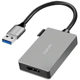 Logilink USB 3.0 zu HDMI Adapter 0,15 m Grau/Silber
