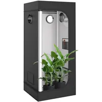 TOPRON Growzelt 80x80x180cm, Grow Tent mit Sichtfenster, Indoor Grow Tent Reflektierende Mylar Zuchtzelte Hydrokultur, Abnehmbaren Boden Tablett, für Pflanzen Wachsen Raum(80x80x180cm)
