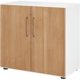 HAMMERBACHER Aktenschrank 928T2, V928T2/W/N/BS weiß, nussbaum 1 Fachboden 80,0 x 42,0 x 74,8 cm