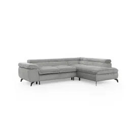 S-Style Ecksofa Cord 2-Sitzer Grau