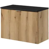 [en.casa] Waschtischunterschrank Skelbolu 80x60x40cm Eicheoptik/Schwarz [en.casa]