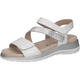 CAPRICE Damen Flache Sandale aus Leder, Weiß 41