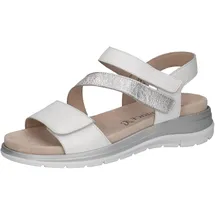 CAPRICE Damen Flache Sandale aus Leder, Weiß 41