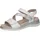 CAPRICE Damen Flache Sandale aus Leder, Weiß 41