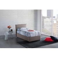 Einzelbett Claire, Containerbett mit Stoffbespannung, 100% Made in Italy, Frontöffnung, inklusive Matratze Cm 90x200, Turteltaube - Grau