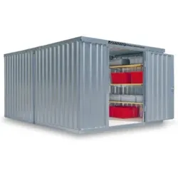 FLADAFI® Materialcontainer- Kombination MC 1340 Verzinkt, zerlegt mit Holzfußboden