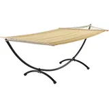 [casa.pro] XXL Hängematte, Kungälv 150x290 cm, mit Gestell Beige, Textil, 180x1x140 Gartenmöbel, Hängematten