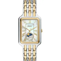 Fossil RAQUEL MOONPHASE«, Armbanduhr, Damenuhr, Edelstahlarmband, analog, Mondphase,
