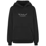 miss tee Love Yourself First EMB Fluffy Hoodie Schwarz XL