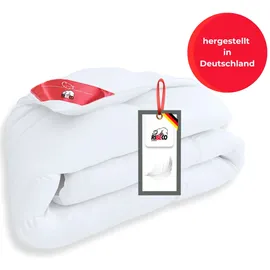 RIBECO Daunenbettdecke + Kopfkissen RIBECO "Johanna", weiß, B/L: 155cm x 220cm Anzahl Teile 1, B/L: 40cm x 80cm Anzahl Teile 1, Bezug: Baumwolle Füllung: Entendaune/-feder, extrawarm, Bettdecken Bezug: 100% Baumwolle. Kopfkissen Bezug: 100% Baumwolle.
