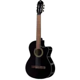Gewa E-Akustik Klassikgitarre Basic Plus, Decke Fichte, Korpus Line, 4/4,Slim Body, schwarz