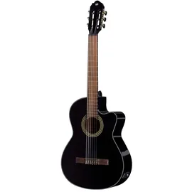 Gewa E-Akustik Klassikgitarre Basic Plus, Decke Fichte, Korpus Line, 4/4,Slim Body, schwarz
