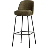 Barhocker Vogue aus Struktursamt, modernes Design, grün Bonsai, Metallgestell, 80 cm hoch