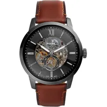 Fossil Townsman uhr für Herren, Automatikuhrwerk mit Edelstahl- oder Lederarmband, Dunkelgrau, 48MM