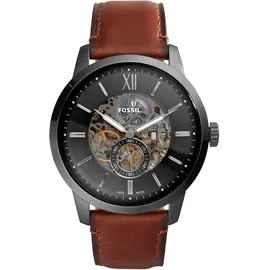 Fossil Townsman uhr für Herren, Automatikuhrwerk mit Edelstahl- oder Lederarmband, Dunkelgrau, 48MM