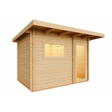 InfraWorld Gartensauna Terra 2 Außensauna mit Vorraum Saunahaus 341 x 230 cm