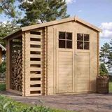 TIMBELA Gartenhaus M386F+M386G 2,72 x 2,06 m Braun