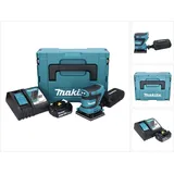 Makita DBO 480 RG1J Akku Schwingschleifer 18 V 112 x 102 mm + 1x Akku 6,0 Ah + Ladegerät + Makpac