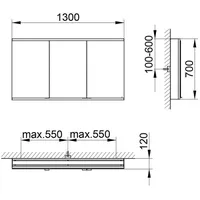 Keuco Royal Modular 2.0 DALI 1300x700x120mm, 2 SD, WV,
