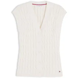 Tommy Hilfiger regular fit Strickweste aus reiner Baumwolle, Ecru, XL