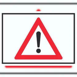 Achtung Zeichen Weiss Symbol Schild A5 (148x210mm)