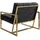 s-style möbel Loungesessel 84 x 81 x 89 cm Schwarz/Gold mit Metallfüßen