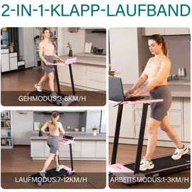 CITYSPORTS Laufband für Zuhause bis 12 km/h,mit LED-Anzeige,APP und 360° Tablet Holder,kompakte Walking Pad für Zuhause und Büro