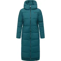 Ragwear Damen Wintermantel warmer wasserdichter und atmungsaktiver Steppmantel extralang mit Kapuze Patrise YOUMODO Pine Green25 Gr. S - S