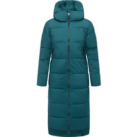 Ragwear Damen Wintermantel warmer wasserdichter und atmungsaktiver Steppmantel extralang mit Kapuze Patrise YOUMODO Pine Green25 Gr. S - S