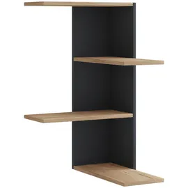 VCM Eckregal Holzwerkstoff 45x77x45 cm Schwarz